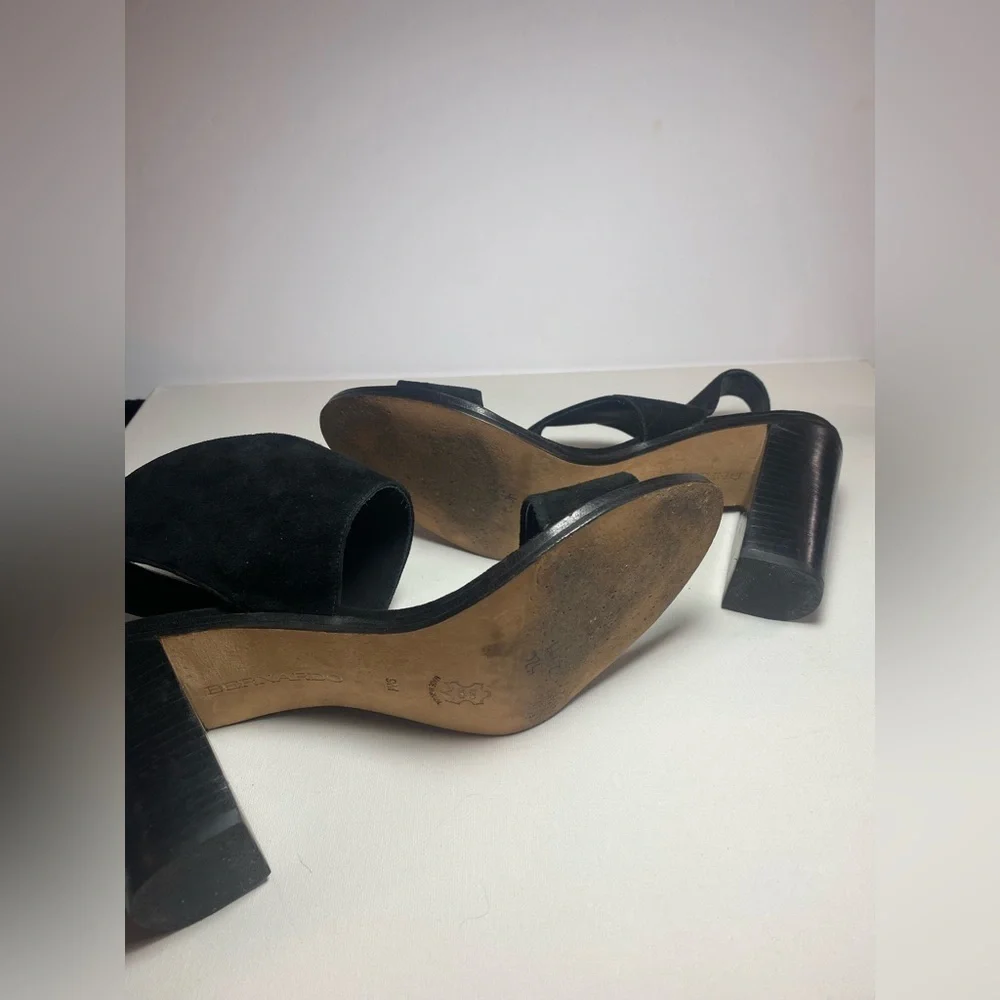 Bernardo Saks Fifth Avenue Black Suede Strap Heels